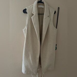 Love Tree Beige Sleeveless blazer vest